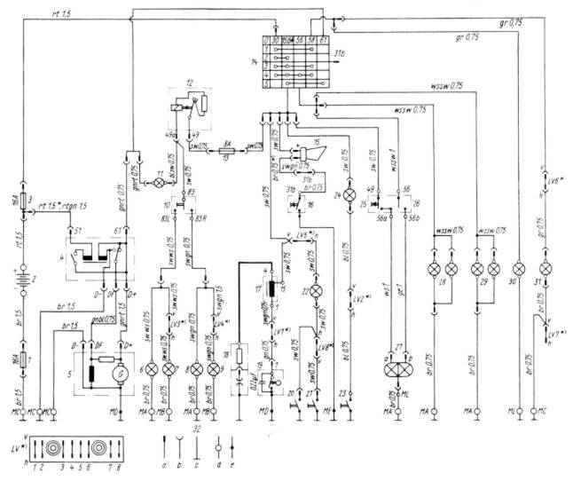 stromlaufplan der 6V-Anlage